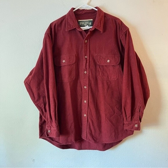 Field & Stream 100% Cotton Heavy Burgundy Flannel Jacket- Size XXL - Picture 1 of 3